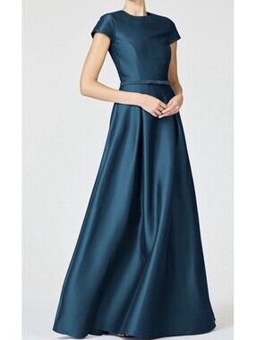 New Sachin Babi Blythe EMBELLISHED MIKADO BALL GOWN In Bottle Green Sz 4 $995